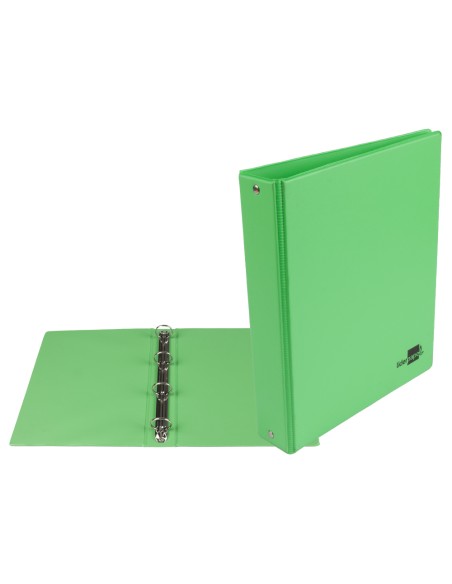 CI | Carpeta de 4 anillas 25 mm redondas liderpapel a5 carton forrado pvc verde