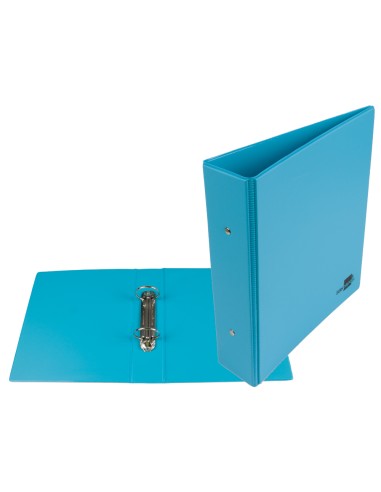 CI | Carpeta de 2 anillas 40 mm redondas liderpapel a5 carton forrado pvc azul