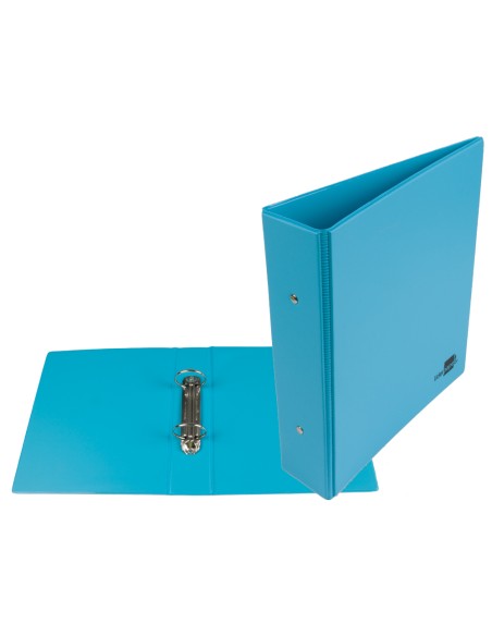 CI | Carpeta de 2 anillas 40 mm redondas liderpapel a5 carton forrado pvc azul