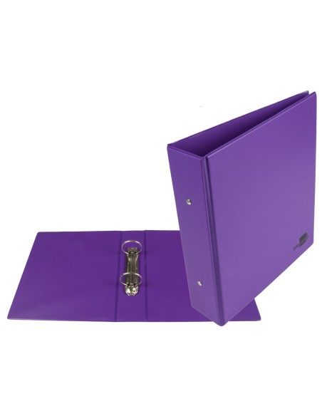 CI | Carpeta de 2 anillas 40 mm redondas liderpapel a5 carton forrado pvc violeta