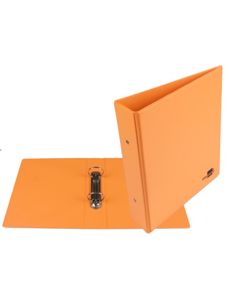 CI | Carpeta de 2 anillas 40 mm redondas liderpapel a5 carton forrado pvc naranja