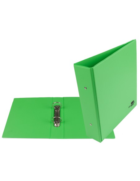 CI | Carpeta de 2 anillas 40 mm redondas liderpapel a5 carton forrado pvc verde