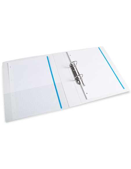 CI | Carpeta canguro 2 anillas mixtas 40mm liderpapel a4 plastico blanca