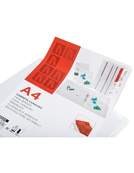 CI | Carpeta canguro 2 anillas mixtas 40mm liderpapel a4 plastico blanca