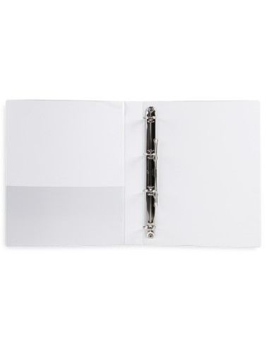 CI | Carpeta canguro 4 anillas mixtas 25mm liderpapel a4 plastico blanca