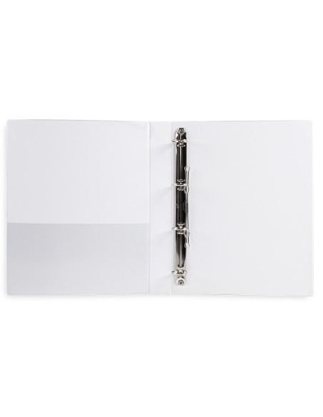 CI | Carpeta canguro 4 anillas mixtas 25mm liderpapel a4 plastico blanca