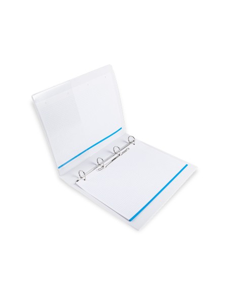 CI | Carpeta canguro 4 anillas mixtas 25mm liderpapel a4 plastico blanca