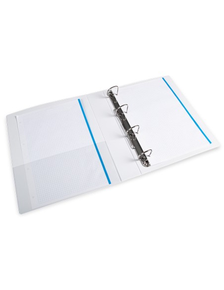 CI | Carpeta canguro 4 anillas mixtas 40mm liderpapel a4 plastico blanca