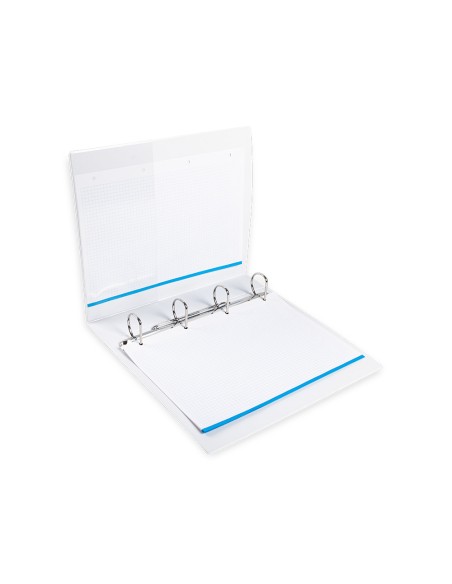 CI | Carpeta canguro 4 anillas mixtas 40mm liderpapel a4 plastico blanca