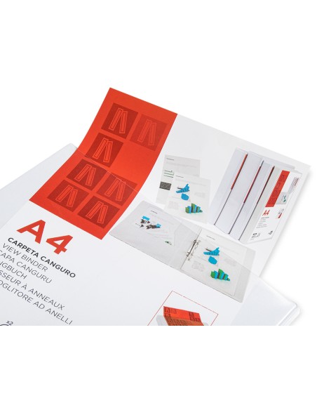 CI | Carpeta canguro 4 anillas mixtas 40mm liderpapel a4 plastico blanca