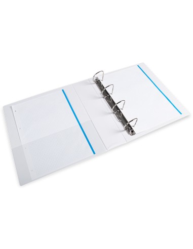 CI | Carpeta canguro 4 anillas mixtas 55mm liderpapel a4 plastico blanca