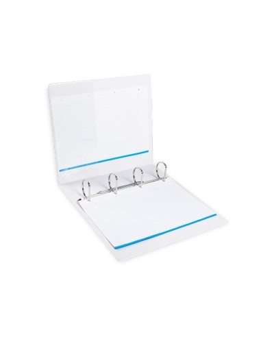CI | Carpeta canguro 4 anillas mixtas 55mm liderpapel a4 plastico blanca