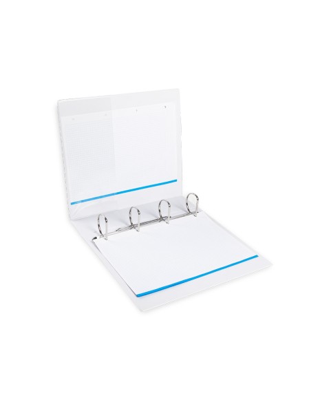 CI | Carpeta canguro 4 anillas mixtas 55mm liderpapel a4 plastico blanca