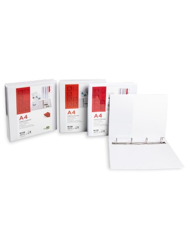 CI | Carpeta canguro 4 anillas mixtas 55mm liderpapel a4 plastico blanca