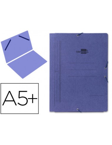 CI | Carpeta liderpapel gomas cuarto sencilla carton pintado azul