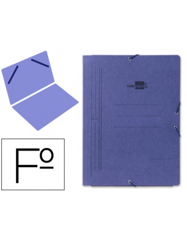 CI | Carpeta liderpapel gomas folio sencilla carton pintado azul