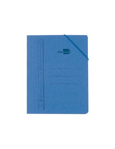 CI | Carpeta liderpapel gomas cuarto bolsa carton pintado azul