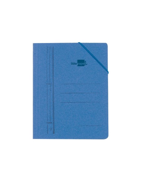 CI | Carpeta liderpapel gomas cuarto bolsa carton pintado azul