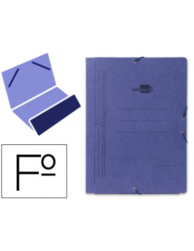 CI | Carpeta liderpapel gomas folio bolsa carton pintado azul