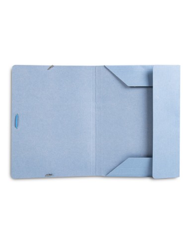 CI | Carpeta liderpapel gomas folio 3 solapas carton pintado azul
