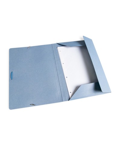 CI | Carpeta liderpapel gomas folio 3 solapas carton pintado azul