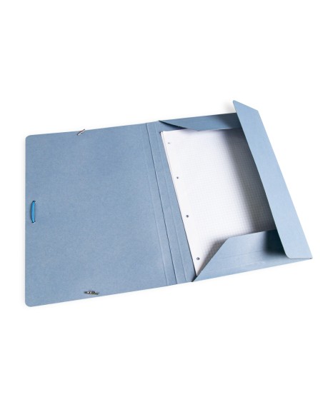 CI | Carpeta liderpapel gomas folio 3 solapas carton pintado azul