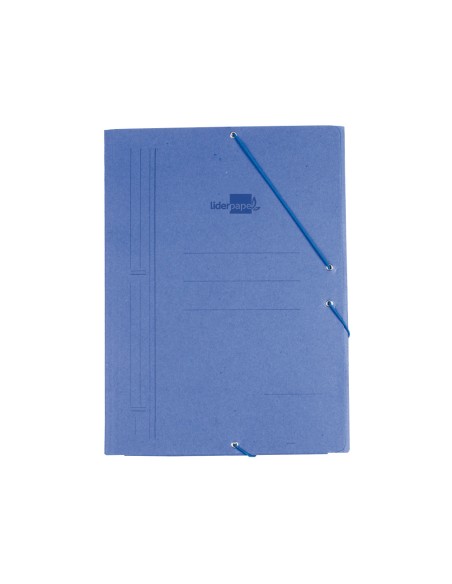 CI | Carpeta liderpapel gomas folio sencilla carton compacto azul