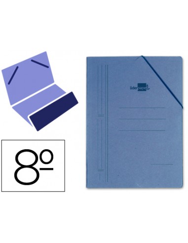 CI | Carpeta liderpapel gomas octavo bolsa carton compacto azul
