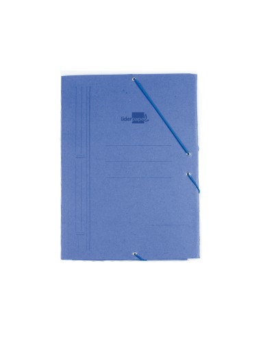 CI | Carpeta liderpapel gomas octavo bolsa carton compacto azul