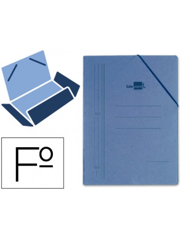 CI | Carpeta liderpapel gomas folio 3 solapas carton compacto azul