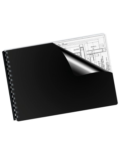 CI | Tapa encuadernacion liderpapel polipropileno a4 0.5mm negro opaco paquete de 100 unidades