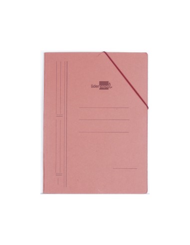 CI | Carpeta liderpapel gomas folio 3 solapas carton compacto cuero