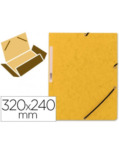 CI | Carpeta q-connect gomas kf02166 carton simil-prespan solapas 320x243 mm amarilla