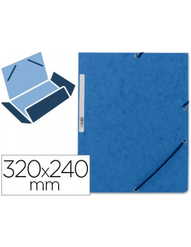 CI | Carpeta q-connect gomas kf02167 carton simil-prespan solapas 320x243 mm azul