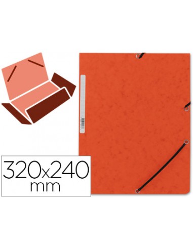 CI | Carpeta q-connect gomas kf02170 carton simil-prespan solapas 320x243 mm naranja