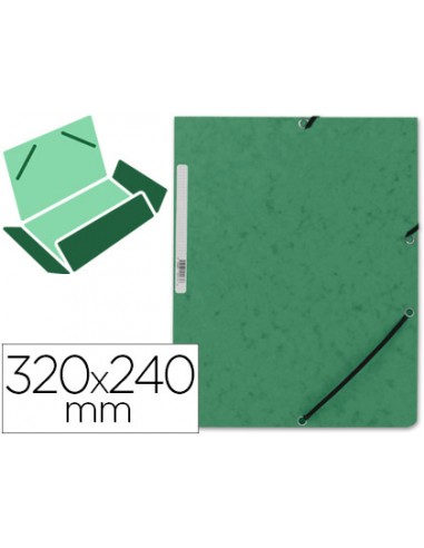CI | Carpeta q-connect gomas kf02168 carton simil-prespan solapas 320x243 mm verde