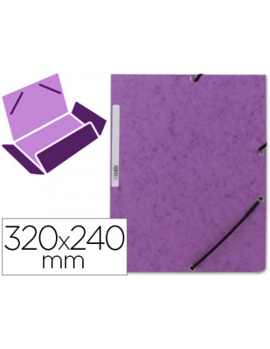 CI | Carpeta q-connect gomas kf02171 carton simil-prespan solapas 320x243 mm violeta