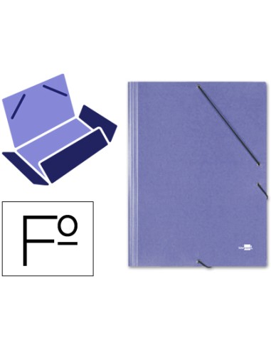 CI | Carpeta liderpapel gomas folio 3 solapas carton simil prespan azul