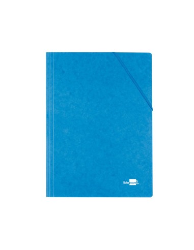 CI | Carpeta liderpapel gomas folio 3 solapas carton simil prespan azul