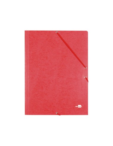 CI | Carpeta liderpapel gomas folio 3 solapas carton simil prespan roja