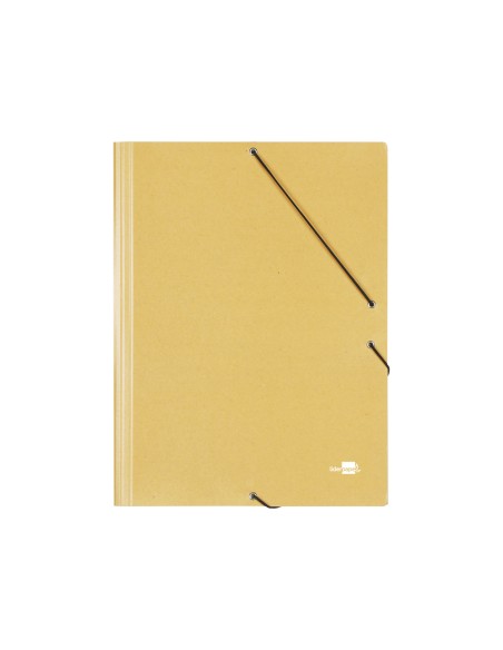CI | Carpeta liderpapel gomas folio 3 solapas carton prespan amarilla