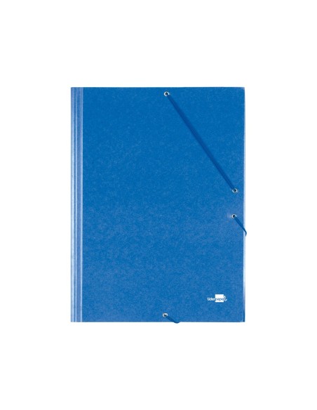 CI | Carpeta liderpapel gomas folio 3 solapas carton prespan azul