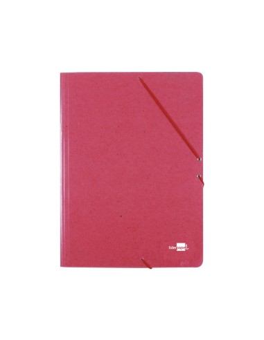 CI | Carpeta liderpapel gomas folio 3 solapas carton prespan roja