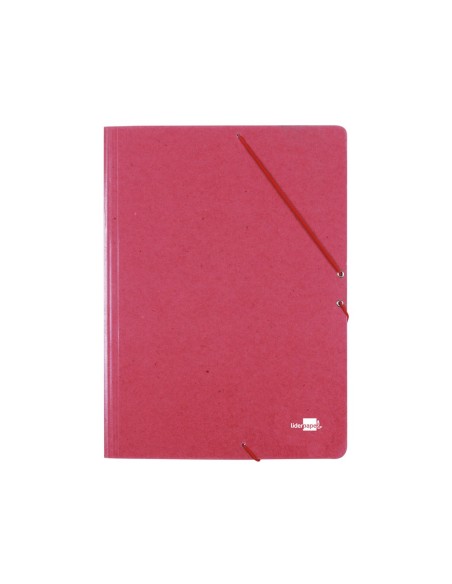 CI | Carpeta liderpapel gomas a3 3 solapas carton prespan roja
