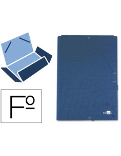 CI | Carpeta liderpapel gomas folio 3 solapas carton forrado azul