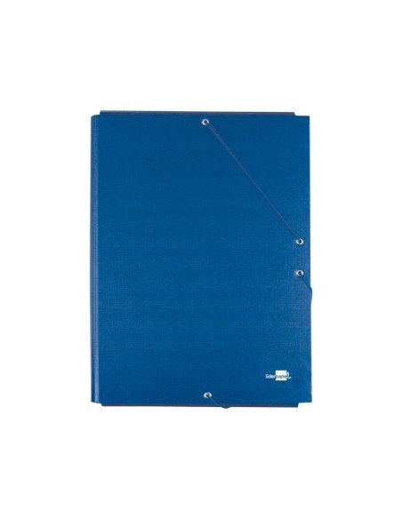 CI | Carpeta liderpapel gomas folio 3 solapas carton forrado azul