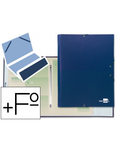 CI | Carpeta clasificadora liderpapel 12 departamentos folio prolongado carton forrado azul