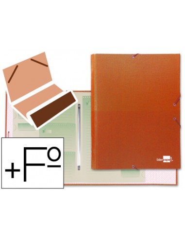 CI | Carpeta clasificadora liderpapel 12 departamentos folio prolongado carton forrado naranja