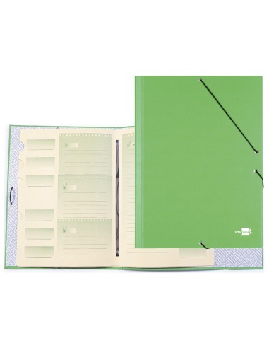 CI | Carpeta clasificadora liderpapel 12 departamentos folio prolongado carton forrado verde claro