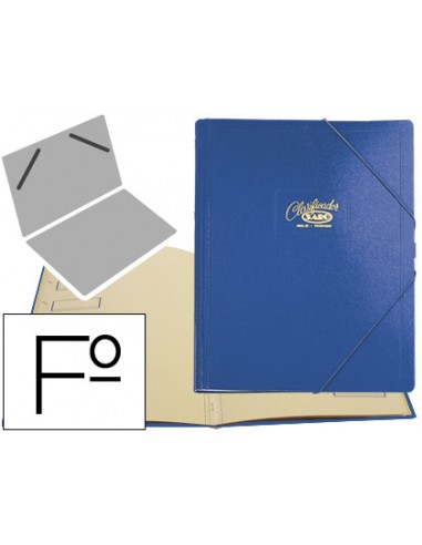 CI | Carpeta clasificador carton compacto saro folio azul -12 departamentos